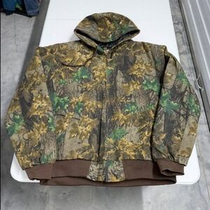 Bear River Camo Realtree Hoodie Workwear Jacket Quilted Lined Size L